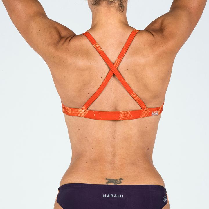 Image du produit Nabaiji Haut de bikini sport femme ultra résistant au chlore - Jana Ice orange (46)