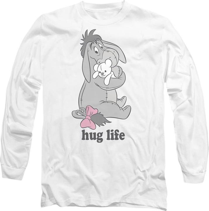 Actual product image Winnie the Pooh Unisex Adult Hug Life Eeyore Valentine's Day T-Shirt (XL)