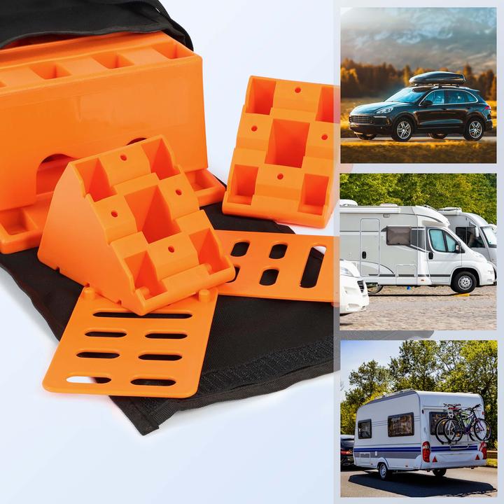 Produktbild Wiltec Auffahrkeil 2er Set Wohnwagen Stufenkeil 3,5t Ausgleichskeil Wohnmobil