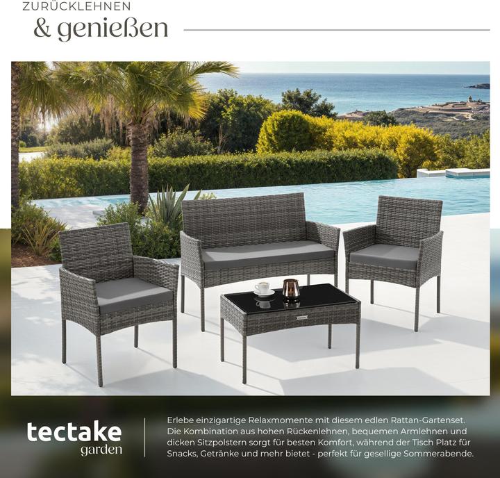 Actual product image tectake Rattan garden set Palese for 4 people