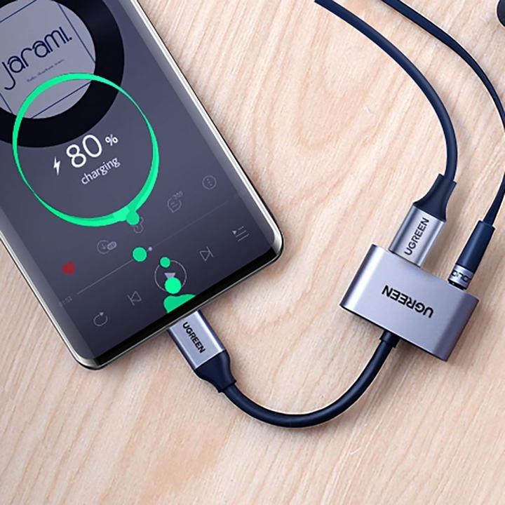Actual product image Ugreen USB-C to 3.5mm Audio + USB-C Jack Adapter (USB Type C, 3.5mm socket, USB Type C)