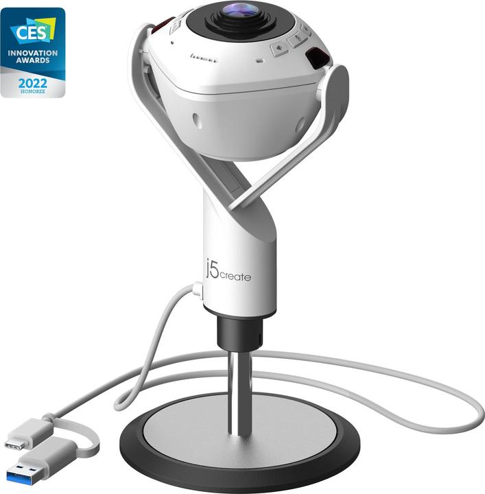 Produktbild j5Create JVU368-N 360°-AI-gesteuerte-Webcam mit Freisprecheinrichtung (2.10 Mpx)