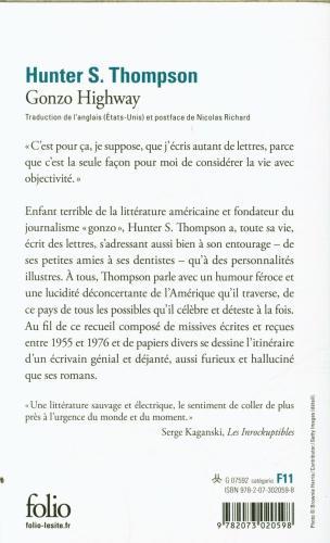 Actual product image Gonzo highway : correspondance de Hunter S. Thompson (French, Thompson Hunter Stockton, 2024)