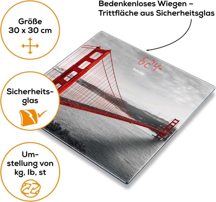 Actual product image Beurer Glass scale GS 215 San Francisco (180 kg)