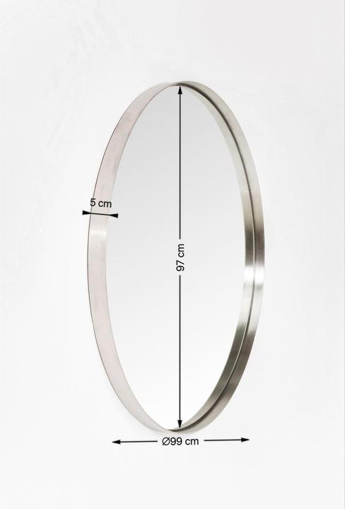 Produktbild Kare Design Spiegel Curve Round Stainless Steel Ø100cm (Ø 100 cm)