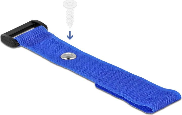 Immagine prodotto Delock Fascetta in velcro con anello e occhiello di fissaggio L 190 x L 25 mm blu 5 pz. (Fascette in velcro, 190 mm, 5 pz.)