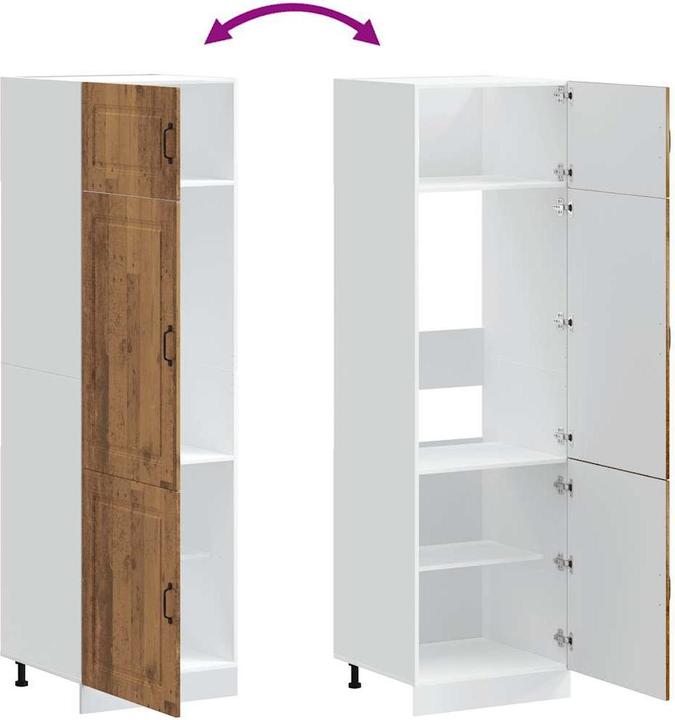 Immagine prodotto VidaXL Mobiletto da cucina Kalmar in legno recuperato con effetto legno bianco (60 x 57 x 207 cm)