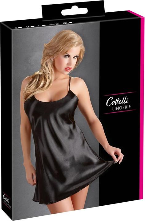 Productafbeelding Cottelli Collection Satijnen negligé zwart (XXL)