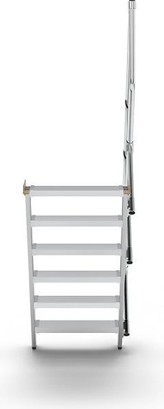 Produktbild Munk Treppe 45° Stufenbreite 600 mm 6 Stufen Aluminium geriffelt (Trittleiter, 138 cm)