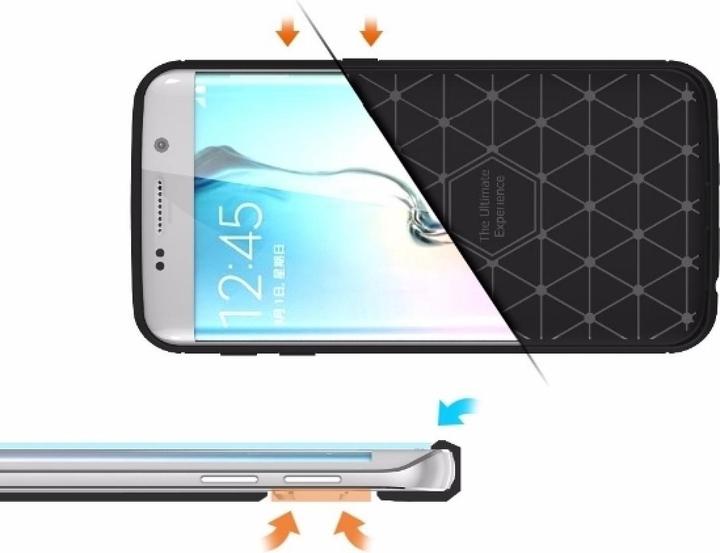 Immagine prodotto Screenguard Samsung Galaxy S6 Edge Cover Carbon Brushed Soft TPU (Samsung Galaxy S6 Edge)