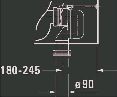Actual product image Duravit Floor-standing WC combination STARCK 1 deep, 415x640mm, Vario outlet white