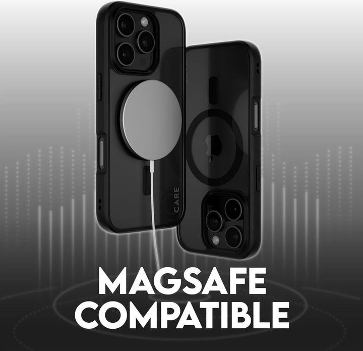 Actual product image PanzerGlass CARE by ® Flagship Case Transparent Urban Combat w. Black Frame & MagSafe iPhone '24 6.3" (Apple iPhone 16 Pro)