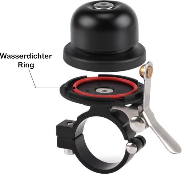 Actual product image Ueli Express Bicycle bell with integrated Apple AirTag compartment