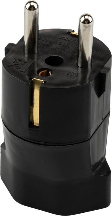 Actual product image Max Hauri Adapter plug Schuko plug to T21 socket black (CEE 7/7)