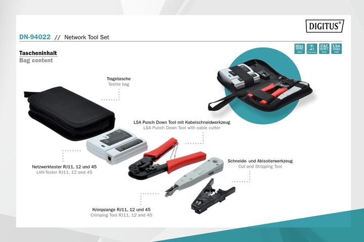 Produktbild Digitus Netzwerk-Werkzeugset (Werkzeug)