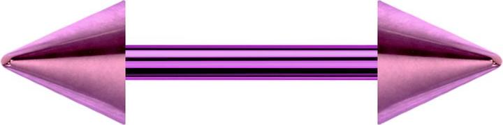 Star Piercing Barbell violett mit zwei Cones (ohne Messing, Titan G23)