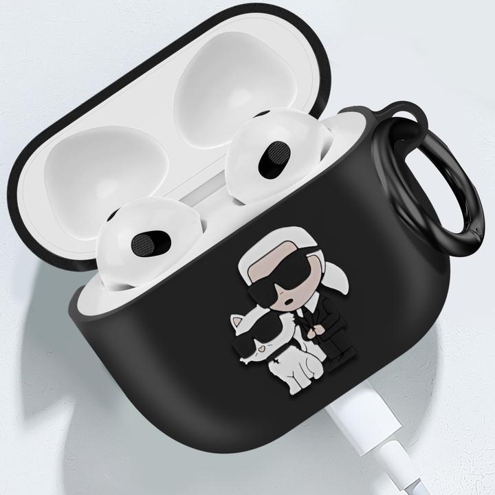 Actual product image Karl Lagerfeld 3D Logo NFT Karl and Choupette Silicone Case for AirPods 3 Black (Headphone sleeve)