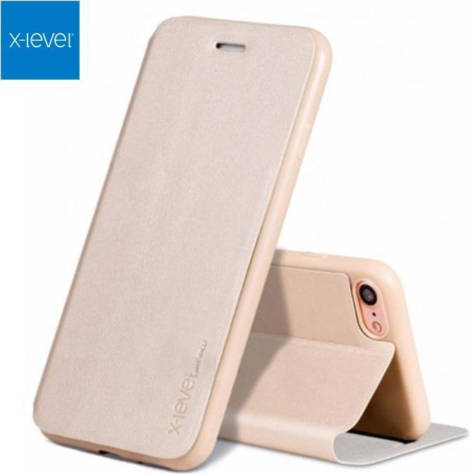 Image du produit X-Level Galaxy A6+ 2018 - FIBColor Flip Etui, Kunstleder, 360° Rundumschutz, Gold (Samsung Galaxy A6+)