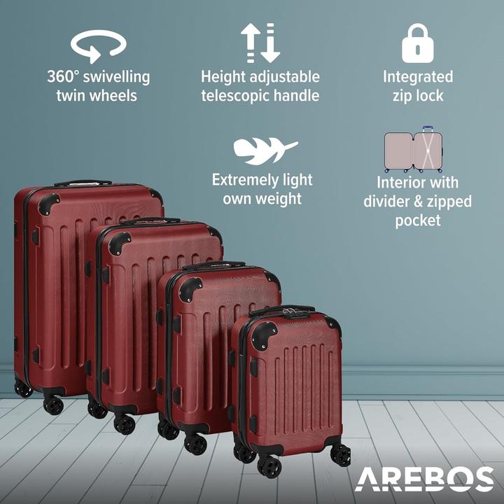 Produktbild Arebos Reisekoffer (94 l, Handgepäck (bis 50l), M (50 - 90l), L (90 - 115l), XL (ab 115l))