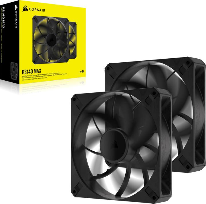 Produktbild Corsair Case Acc Fan RS140 MAX PWM 2x14cm black (140 mm, 2 x)