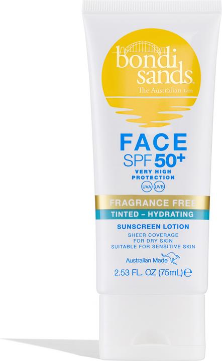 Produktbild Bondi Sands SPF50+ Fragrance Free - SPF 50+ Fragrance Free Hydrating Tinted Face Lotion (Sonnencreme Gesicht, SPF 50+, 75 ml)