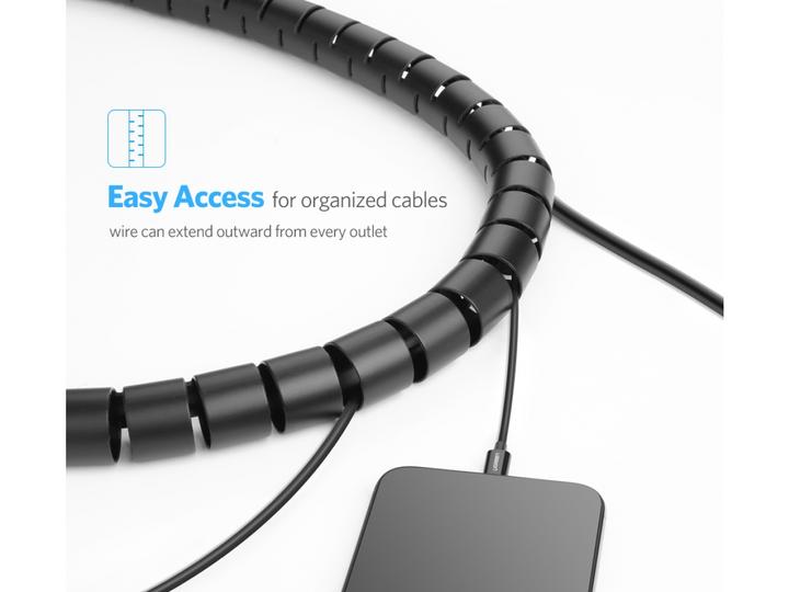 Actual product image Ugreen Flexible cable duct Cable Zipper Management 5m (Cable spiral hose, 500 cm)