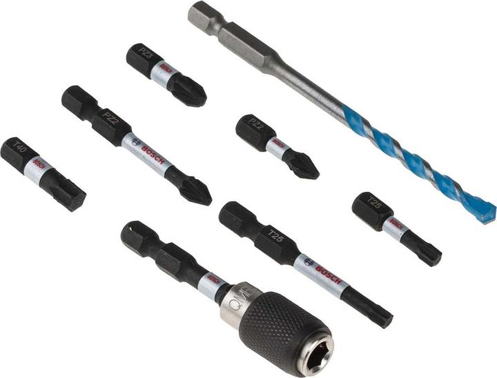 Actual product image Bosch Professional Zubehör Pick and Click Multi Construction Drill and Impact Control Screwdriver bit set (Hexagon socket TX M20, Hexagon socket TX M30, Hexagon socket TX M15, Hexagon socket TX M25, Hexagon socket TX M40, Cross Phillips PH M1, Cross Phillips PH M2, Cross Pozidriv PZ M2, Cross Phillips PH M3, Cross Pozidriv PZ M3)
