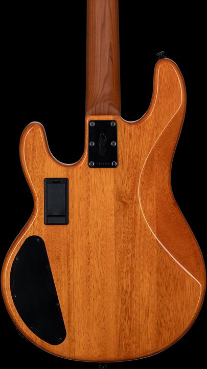 Immagine prodotto da Music Man StingRay Ray34 HH Poplar Burl Amber electric basgitaar met deluxe gigbag (Basso elettrico, Acero, Pioppo)