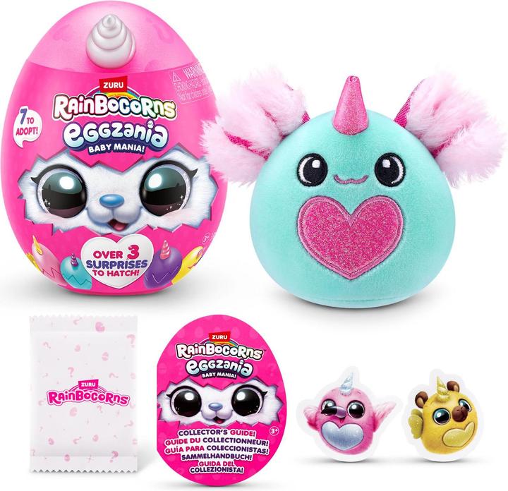 Produktbild Zuru RAINBOCORNS-EGGZANIA-PLUSH SOFT MINI,S1,SHRINK WRAP,TQ,12PC