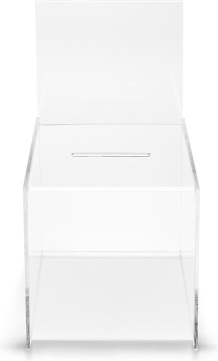Actual product image Deflecto Suggestion Box, with sign holder
