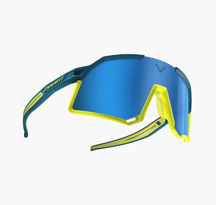 Actual product image Dynafit Trail Evo Sunglasses (Unisex Sunglasses) - (Yellow, Mallard Blue)