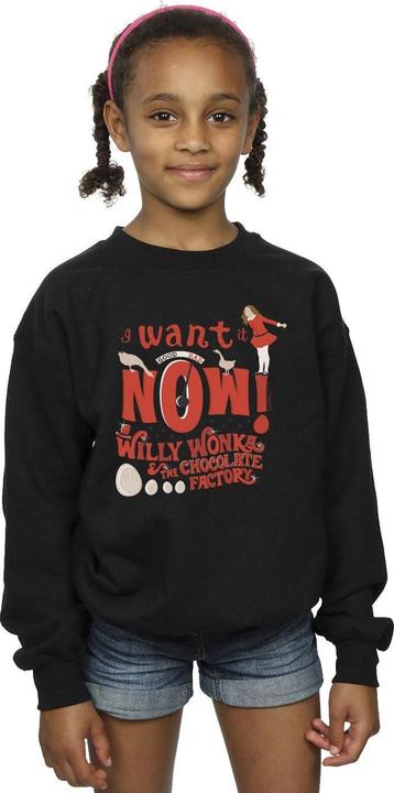 Actual product image Willy Wonka & the Chocolate Factory Girls Verruca Salt I Want It Now Sweatshirt (128)