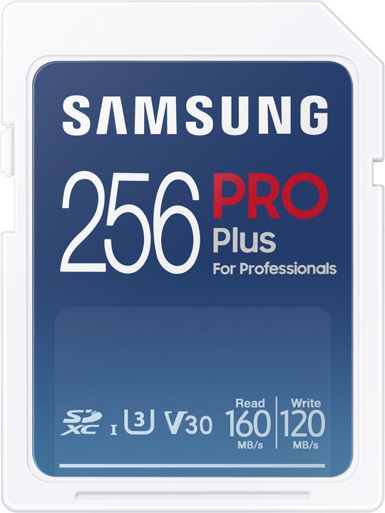 Samsung Carte mémoire PRO Plus 256 Go SDXC UHS-I (256 Go, SDXC, U3, UHS-I)