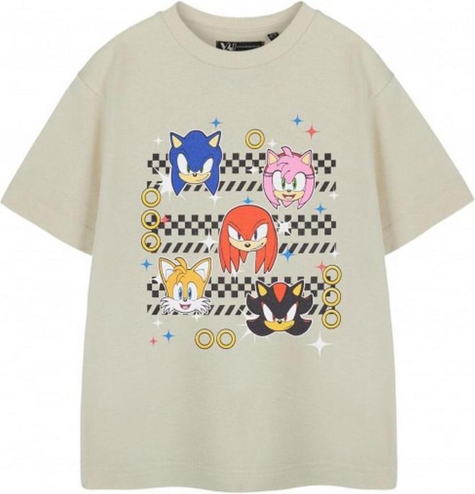 Actual product image Sonic The Hedgehog Boys Group Faces Short-Sleeved T-Shirt (104)