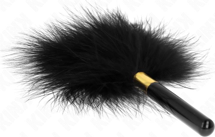 Actual product image Kink - Black gold metal tickle feathers 18 Cm