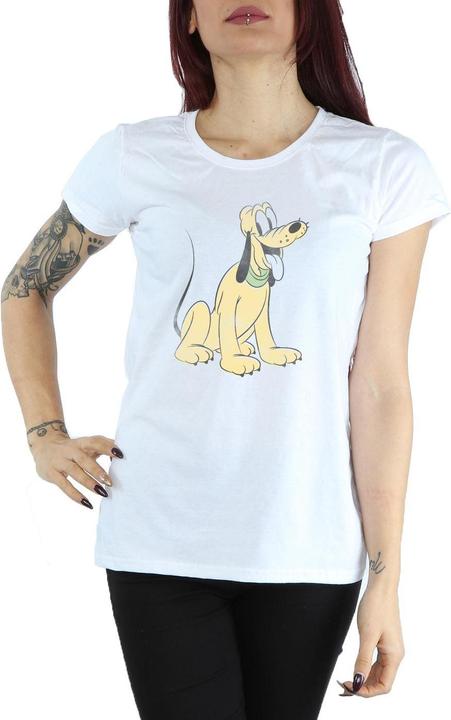 Actual product image Disney Womens/Ladies Pluto Sitting Cotton T-Shirt (L)