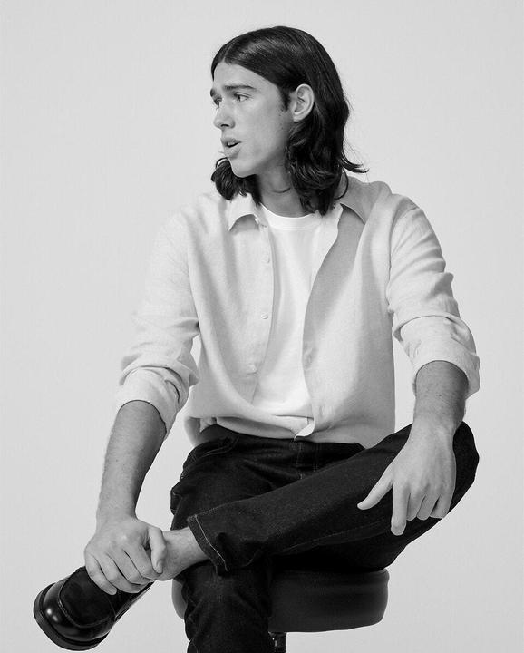 Actual product image La Redoute Collections Signature Straight Linen Shirt with Long Sleeves (XXL)