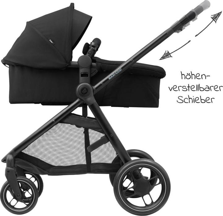 Image du produit Maxi-Cosi Zelia 3 Essential Black (cadre noir & cuir noir)
