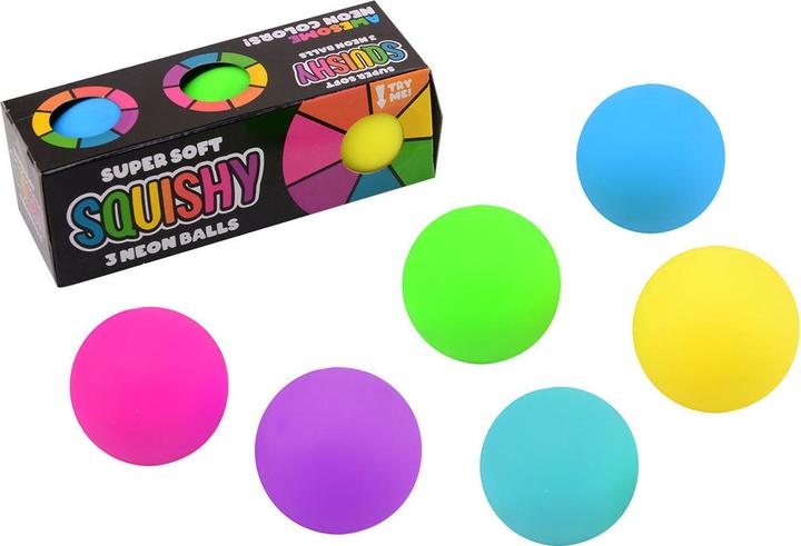 Actual product image Johntoy Neon squeeze ball, 3pcs.