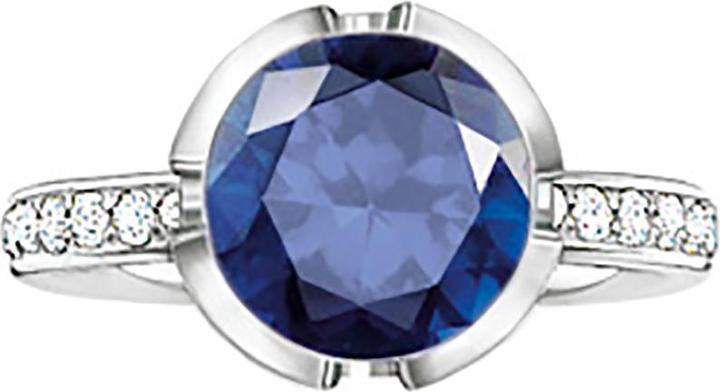 Thomas Sabo Ring syn. Korund dunkelblau / Zirkonia TR2037-050-32 (52, 925 Silber)