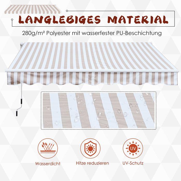 Produktbild Swisshandel24 Markise mit Handkurbel, Gelenkarmmarkise, Sonnenschutz, Wandmontage, Balkon, Alu Berge 3 x 2,5 m (2.45 m)