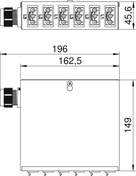 Actual product image OBO Bettermann OBO UVS6W2 Underfloor distributor (Terminal strips)