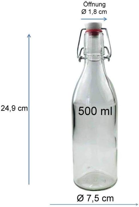 Actual product image Viva scandinavia Glasflaschen-Set mit Bügelverschluss (8 Stück, 0,5 L) inkl Trichter (8 pcs., 4 l)
