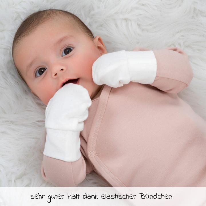 Produktbild La Loona LaLoona Babyhandschuhe & Babyfäustlinge Kratzfäustlinge 3 Paar Baby - Weiss (One Size)