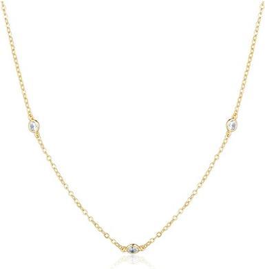 Actual product image JVD - Decent Gold Plated Zirconia Necklace SVLN0558XK5GO45