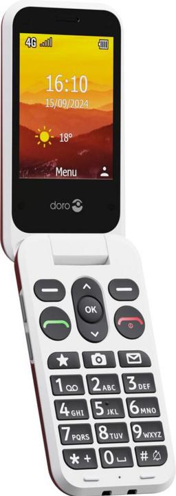 Image du produit Doro Leva L30, Clapet, SIM unique, 7,11 cm (2.8"), 2 MP, 1150 mAh, Rouge, Blanc (2.80", 2 Mpx, 4G)