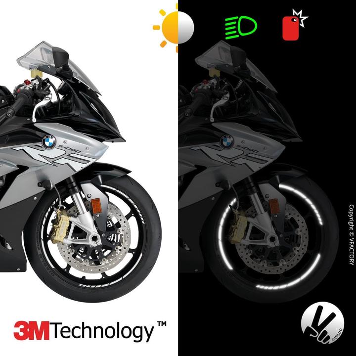 Image du produit VFluo Lot de 2 autocollants réfléchissants pour bord de jante