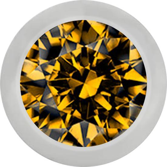 Immagine prodotto Star Piercing Micro sfera in argento con cristallo di topazio (senza ottone, Acciaio chirurgico 316L)