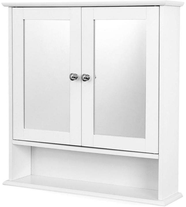Vasagle Spiegelschrank LHC002 weiss 56,5 x 13,0 x 58,5 cm (56 x 13 x 58 cm)