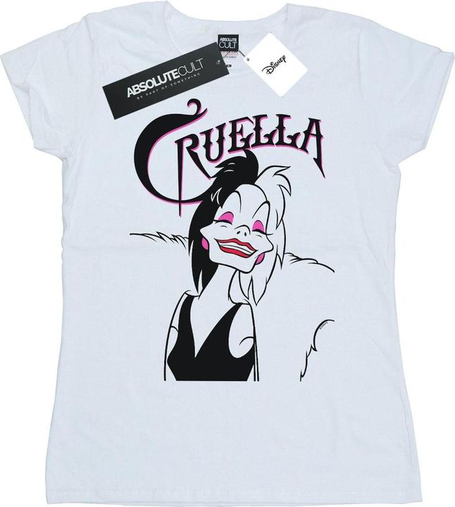 Actual product image Disney Womens/Ladies Cruella De Vil Evil Smile Cotton T-Shirt (S)